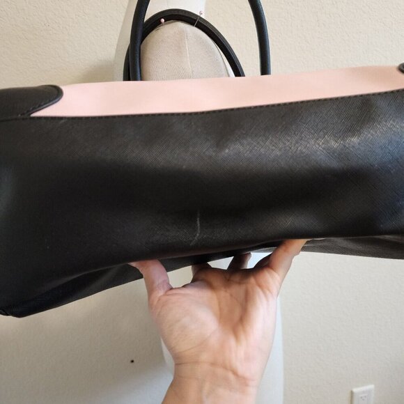 RARE Mary Kay Loly In The Sky Heart Print Colorblock Pink/Black Shoulder Purse - Picture 7 of 13